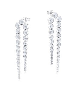 Charming CZ Circles Silver Stud Earring STS-5633